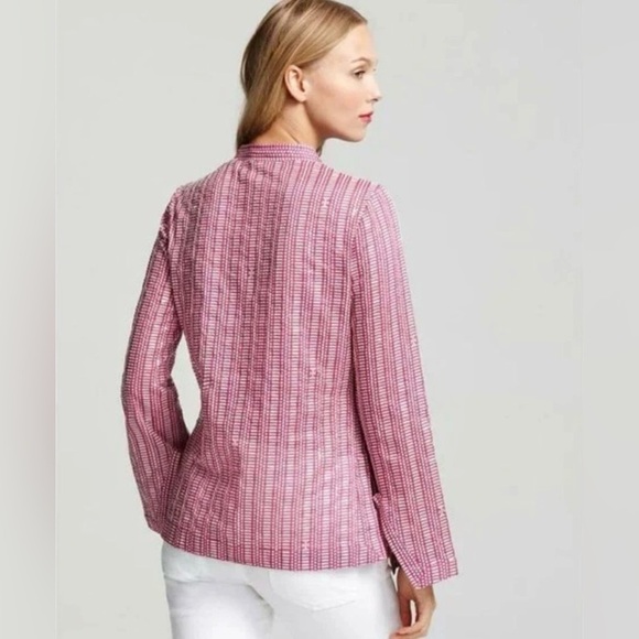 Tory Burch 
•Wild Orchid Pink
•White Sequin
•Stephanie Tunic Top 
•Size 12 - Picture 2 of 9